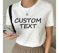 Maglietta personalizzata da donna con testo e foto, stampabile fronte e retro, regalo personalizzato, casual, minimalista, guardaroba capsula, streetwear basic da uomo, fidanzato, famiglia, compleanno