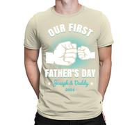 Maglietta personalizzata Our First Father Day T-Shirt Caring Dad Daddy...