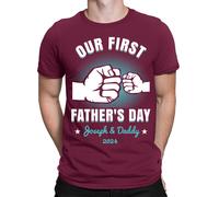 Maglietta personalizzata Our First Father Day T-Shirt Caring Dad Daddy...
