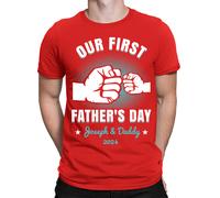Maglietta personalizzata Our First Father Day T-Shirt Caring Dad Daddy...
