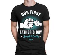 Maglietta personalizzata Our First Father Day T-Shirt Caring Dad Daddy...