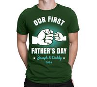 Maglietta personalizzata Our First Father Day T-Shirt Caring Dad Daddy...