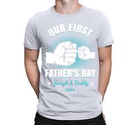 Maglietta personalizzata Our First Father Day T-Shirt Caring Dad Daddy...