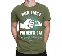 Maglietta personalizzata Our First Father Day T-Shirt Caring Dad Daddy...