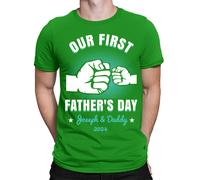 Maglietta personalizzata Our First Father Day T-Shirt Caring Dad Daddy...
