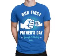 Maglietta personalizzata Our First Father Day T-Shirt Caring Dad Daddy...