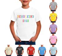 Maglietta personalizzata per bambini di prima classe 2025 con nome, regalo per l'inizio della scuola, per il ragazzo, per la prima elementare, per bambini, scollo rotondo, per ragazze, regalo 3-13
