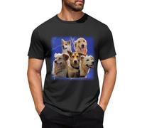 Maglietta Personalizzata Uomo Donna, T-Shirt Personalizzabile con Stampa Fronte Manica Corta in Cotone, Personalizza la Tua T-Shirt con 5 Foto, Magliette Personalizzate con Foto di Animali Domestici