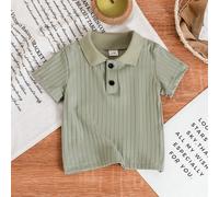 Maglietta polo a coste unisex per neonati, bianca, adatta per tutte le occasioni estive, bianca versatile per tutti gli abbinamenti, scelta migliore per i neonati in estate 6-9M,9-12M,12-18M,18-24M,2-
