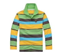 Maglietta Polo a Maniche Lunghe per Bambino, Camicia Elasticizzata con Colletto con Dettaglio a Quadri, Elegante e Morbida per Scuola e Autunno, 6-24 Anni,Moda