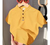Maglietta polo a mezza chiusura lampo con collo alto, casual e versatile, comoda, con maniche corte, in maglia tinta unita, adatta per pendolarismo, scuola, tempo libero, vacanze, sport, primavera/est