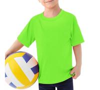 Maglietta Protettiva da Nuoto UPF 50+ per Ragazzi con Maniche Corte e Tecnologia Asciugatura Rapida per attività Acquatiche (Green, 9-10 Years)