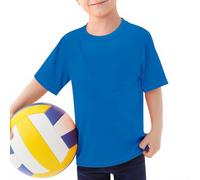 Maglietta Protettiva da Nuoto UPF 50+ per Ragazzi con Maniche Corte e Tecnologia Asciugatura Rapida per attività Acquatiche (Blue, 7-8 Years)