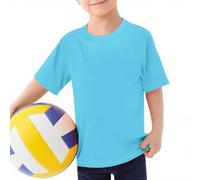 Maglietta Protettiva da Nuoto UPF 50+ per Ragazzi con Maniche Corte e Tecnologia Asciugatura Rapida per attività Acquatiche (Light Blue, 13-14 Years)