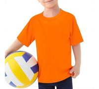 Maglietta Protettiva da Nuoto UPF 50+ per Ragazzi con Maniche Corte e Tecnologia Asciugatura Rapida per attività Acquatiche (Orange, 11-12 Years)