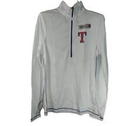 Maglietta Pullover Mezza Zip Da Donna Texas Rangers MEDIUM - BIANCA