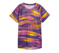 Maglietta Puma Velocity All-Over Print Viola Giallo Donna, Taglia XS.