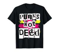 Maglietta punk rock con scritta "Punks Not Dead" Maglietta