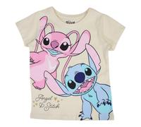 Maglietta Ragazza Frozen, Lilo & Stitch. Maniche Courtes. Beige