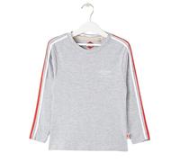 Maglietta Ragazzo Lee Cooper N° 3. Maniche Lunghe. Grigio, Rosso