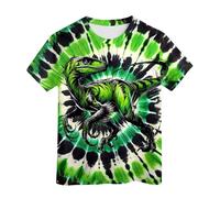 Maglietta Ragazzo - Maglietta Tie-Dye Neon per Bambini per Ragazzi e Ragazze Maglietta Tie-Dye Hippie Maglietta per Bambini Grandi Taglia 6-16 Anni (Green 10-11 Years)