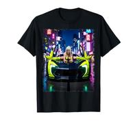 Maglietta realistica anime ragazza - Sexy Anime Girl on Car Maglietta