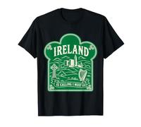 Maglietta Regalo da Viaggio con Scritta Ireland is Calling And I Must Go Maglietta