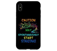 Maglietta regalo per amanti della musica cantante - Caution May Start Singing Custodia per iPhone XS Max