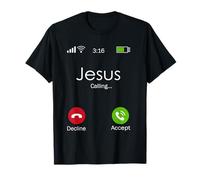 Maglietta religiosa con scritta "Jesus Is Calling Christian" Maglietta