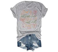 Maglietta religiosa da donna con scritta in lingua inglese "God is Within Her She Will Not Fall", Grigio-1, S
