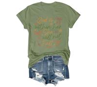 Maglietta religiosa da donna con scritta in lingua inglese "God is Within Her She Will Not Fall", Verde-1, S