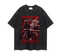 Maglietta retrò Chainsaw Man Washed Street Makima Oversized Cosplay a Maniche Corte