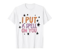 Maglietta retrò con Scritta I Put A Spell On You per Halloween, da Donna e Ragazza Maglietta