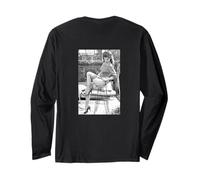 Maglietta retrò motivo vintage nero bianco fotografia di donna Maglia a Manica