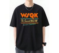 Maglietta Retro S-Stranger T-Things WSQK The Squawk Rockin Hawkins, ispirata agli anni '80, stile trasmissione radiofonica L,M,S,XL,XXL,XXXLCotone