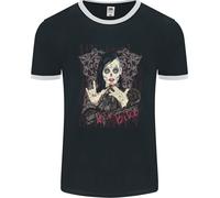 Maglietta Ringer Da Moto Uomo Ma Bike Skull Biker DotD Sugar FotL