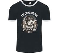 Maglietta Ringer In Cotone Per Uomo "Dog Beers I've Only Had 2" Divertente