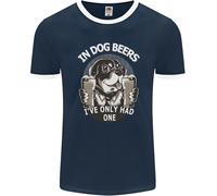Maglietta Ringer In Cotone Per Uomo "Dog Beers I've Only Had 2" Divertente