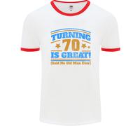 Maglietta Ringer Uomo 70° Compleanno Turning 70 Fruit of the Loom 61168