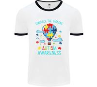 Maglietta Ringer Uomo Autism Awareness Fruit of the Loom Cotone Jersey