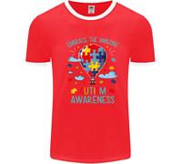 Maglietta Ringer Uomo Autism Awareness Fruit of the Loom Cotone Jersey