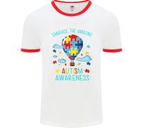 Maglietta Ringer Uomo Autism Awareness Fruit of the Loom Cotone Jersey