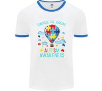 Maglietta Ringer Uomo Autism Awareness Fruit of the Loom Cotone Jersey