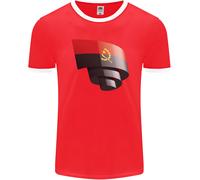 Maglietta Ringer Uomo Del Calcio Del Giorno Della Bandiera Angola Arricciata