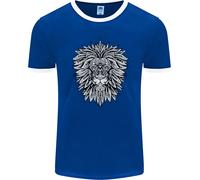 Maglietta Ringer Uomo Lion Mandala Art FotL