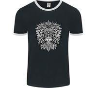 Maglietta Ringer Uomo Lion Mandala Art FotL