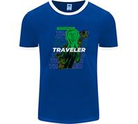 Maglietta Ringer Van Gogh Alien Scream Arte Funghi Magici Uomo FotL