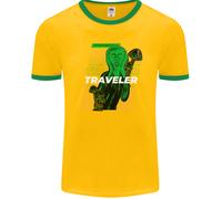 Maglietta Ringer Van Gogh Alien Scream Arte Funghi Magici Uomo FotL