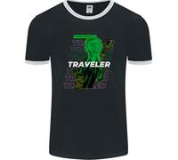 Maglietta Ringer Van Gogh Alien Scream Arte Funghi Magici Uomo FotL