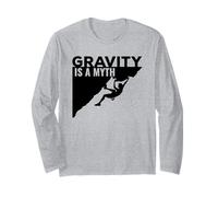 Maglietta Rock Climbing Gravity Is a Myth Climbing T Shirt Maglia a Manica